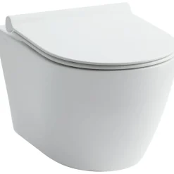 Seinä-WC-istuin Lavabo Studio, ohuella kannella, valkoinen