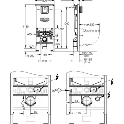 Seinä-WC-paketti Grohe Rapid SLX 4-in-1, valkoinen