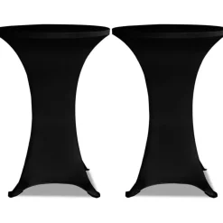 Seisovan pöydän päällyste 80 cm musta stretch 2 kpl