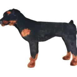 Seisova pehmolelu rottweiler musta ja valkoinen XXL