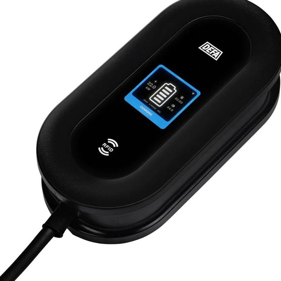 Sähköauton latausasema Defa Power, Type2, 22kW(3x32A), 6m kaapeli, wifi, RFID, latausteho ohjautuu pörssisähkön mukaan