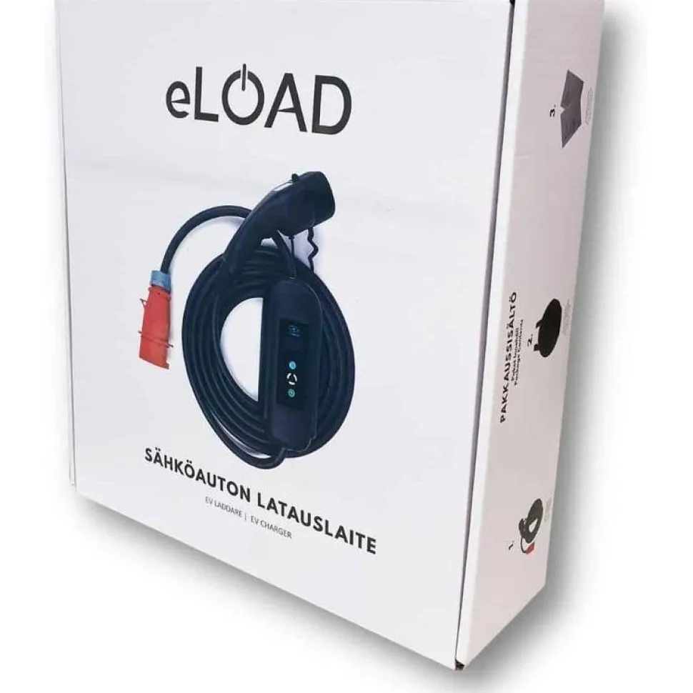 Sähköauton latauslaite eLOAD P3, Type2, 3-vaihe, 8-16A, 5.5-11kW, eri kokoja