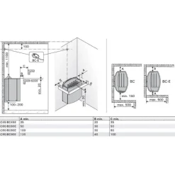 Sähkökiuas Harvia Vega BC80 8 kW 7-12 m³ kiinteä ohjaus