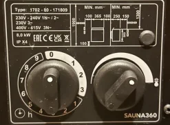 Sähkökiuas Helo Hanko 80 STJ 8 kW 8-12 m³ kiinteä ohjaus musta