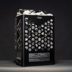 Sähkökiuas Helo Hanko 80 STJ 8 kW 8-12 m³ kiinteä ohjaus musta