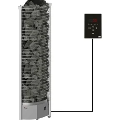 Sähkökiuas SAWO Tower Corner Ni2 6 kW 5-8 m³ erillinen ohjaus