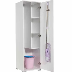 Siivouskaappi Linento Furniture Tuval 063, leveys 50cm, korkeus 176cm, valkoinen