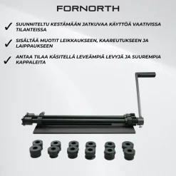 Sikkikone Fornorth, sis. muotit leikkaukseen, kaareutukseen ja laippaukseen, 460mm