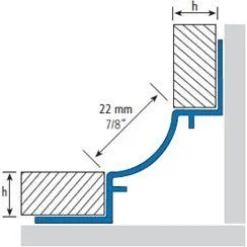 Sisäkulmalistan sisäkulmapala Euroshrink kolmisuuntainen alumiini i3w-210a, 10mm, eri värejä