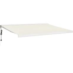 Sisäänkelattava markiisi kermanvalkoinen 4x3 m kangas/alumiini