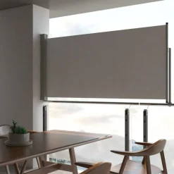 Sisäänvedettävä terassin sivumarkiisi 120 x 300 cm harmaa