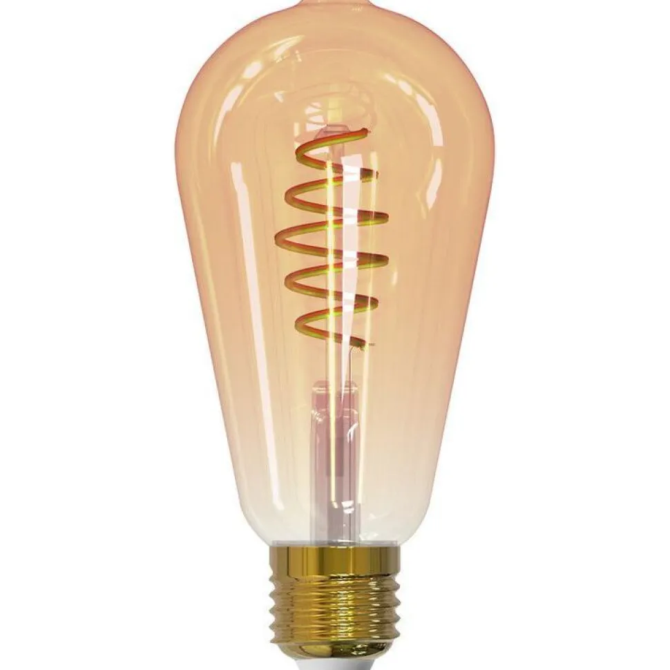 Sisustuslamppu Airam SmartHome ST64 Edison, 4.9W, E27, 350lm, 1800-3000K, amber