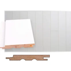 Sisustuspaneeli Maler STS-3 PN 14x120x2100mm Sj mänty ympäripontattu maalattu valkoinen