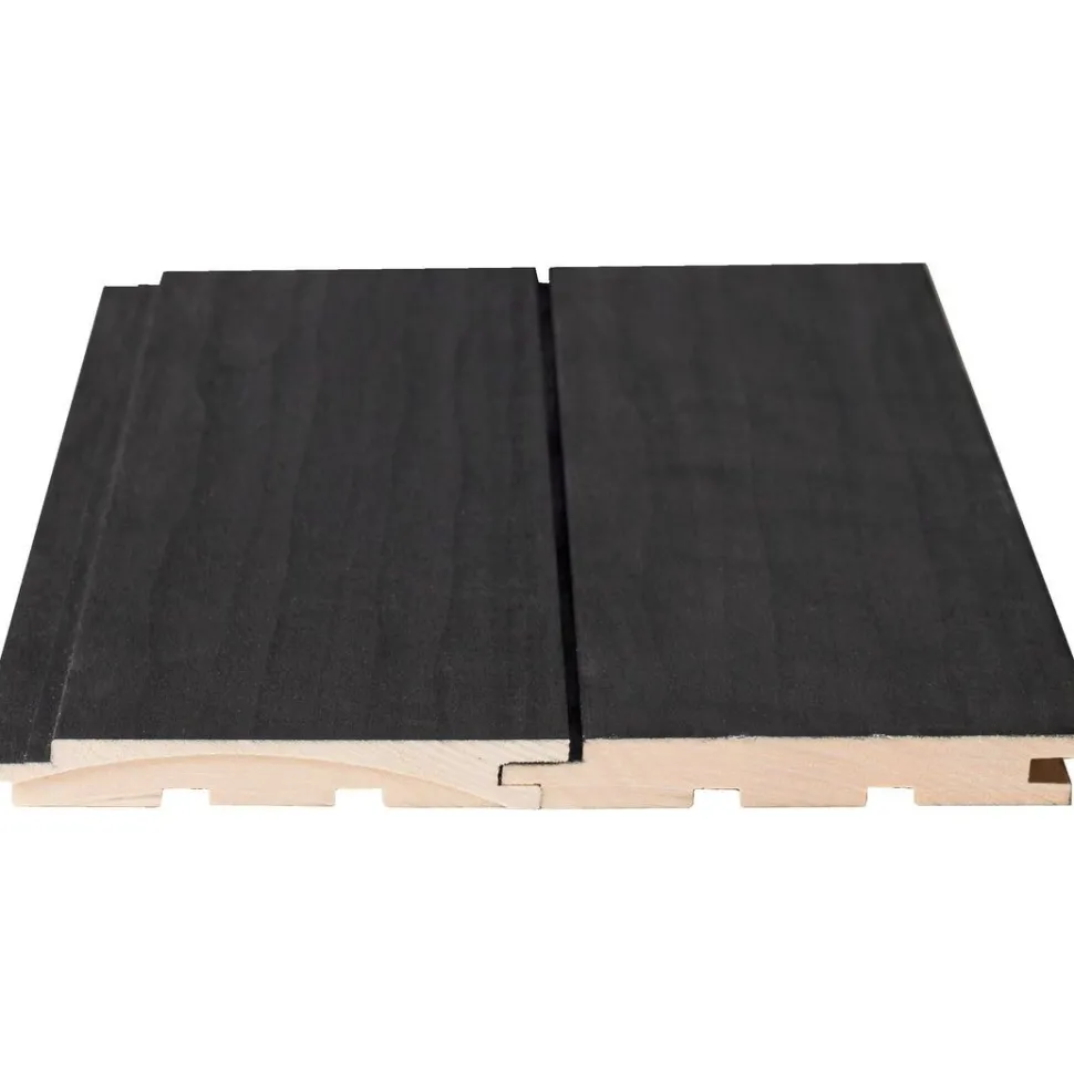 Sisustus-/saunapaneeli Siparila Kuulas Kaamos 15x120x3000 mm haapa STS kuultava musta