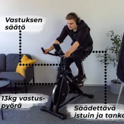 Spinningpyörä Nordcore Core 1300, Musta