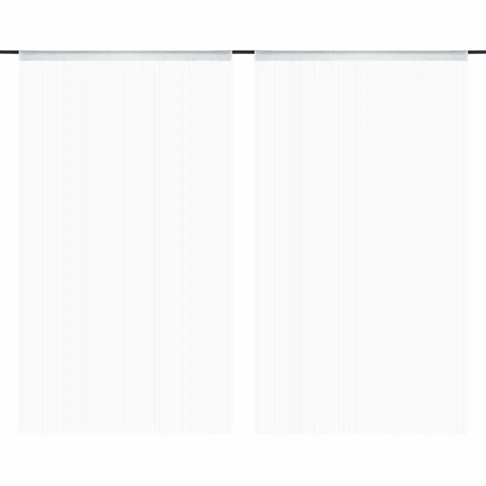 String-verhot 2 kpl 100x250 cm valkoinen