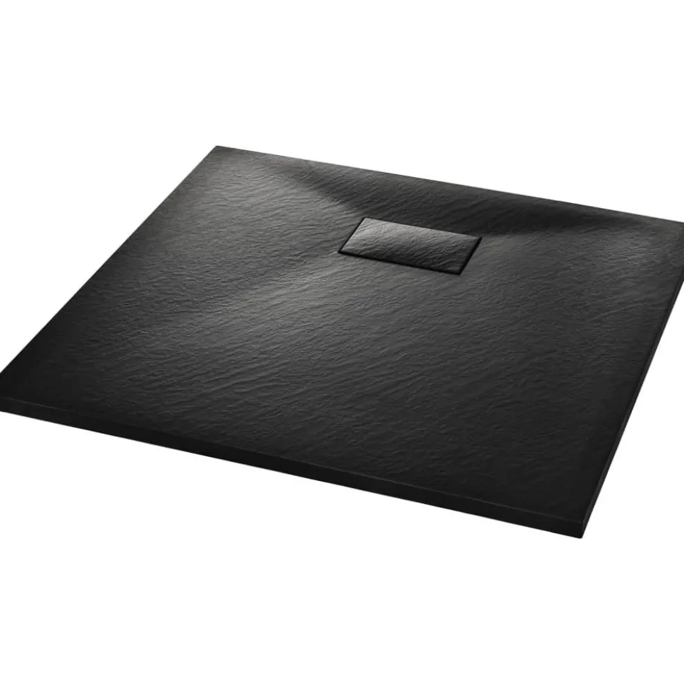 Suihkualusta 90x80 cm SMC musta