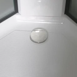 Suihkukaappi Bathlife Betrakta 800x800 mm pyöreä musta kehys valkoinen suihkuseinä