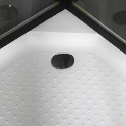 Suihkukaappi Bathlife Betrakta 900x900 mm pyöreä musta kehys