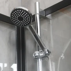 Suihkukaappi Bathlife Betrakta 900x900 mm pyöreä musta kehys