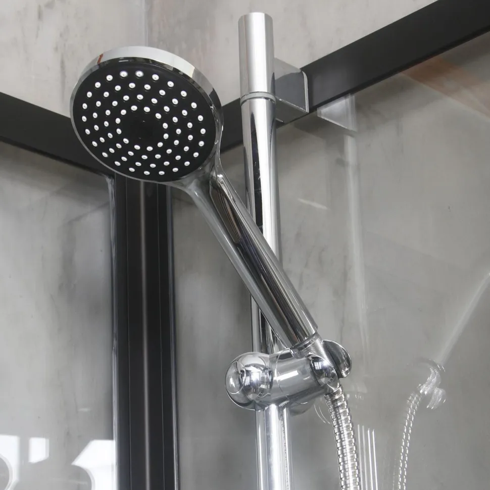 Suihkukaappi Bathlife Betrakta 900x900 mm pyöreä musta kehys