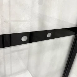 Suihkukaappi Bathlife Betrakta, 70x90cm, pyöreä, kirkas lasi, musta kehys