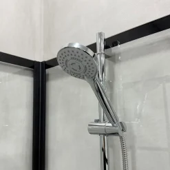 Suihkukaappi Bathlife Betrakta, 80x80cm, suora, kirkas lasi, musta kehys