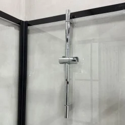 Suihkukaappi Bathlife Betrakta, 80x80cm, suora, kirkas lasi, musta kehys