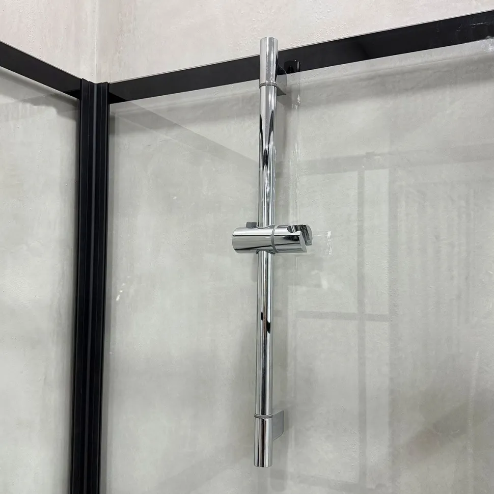 Suihkukaappi Bathlife Betrakta, 80x80cm, suora, kirkas lasi, musta kehys