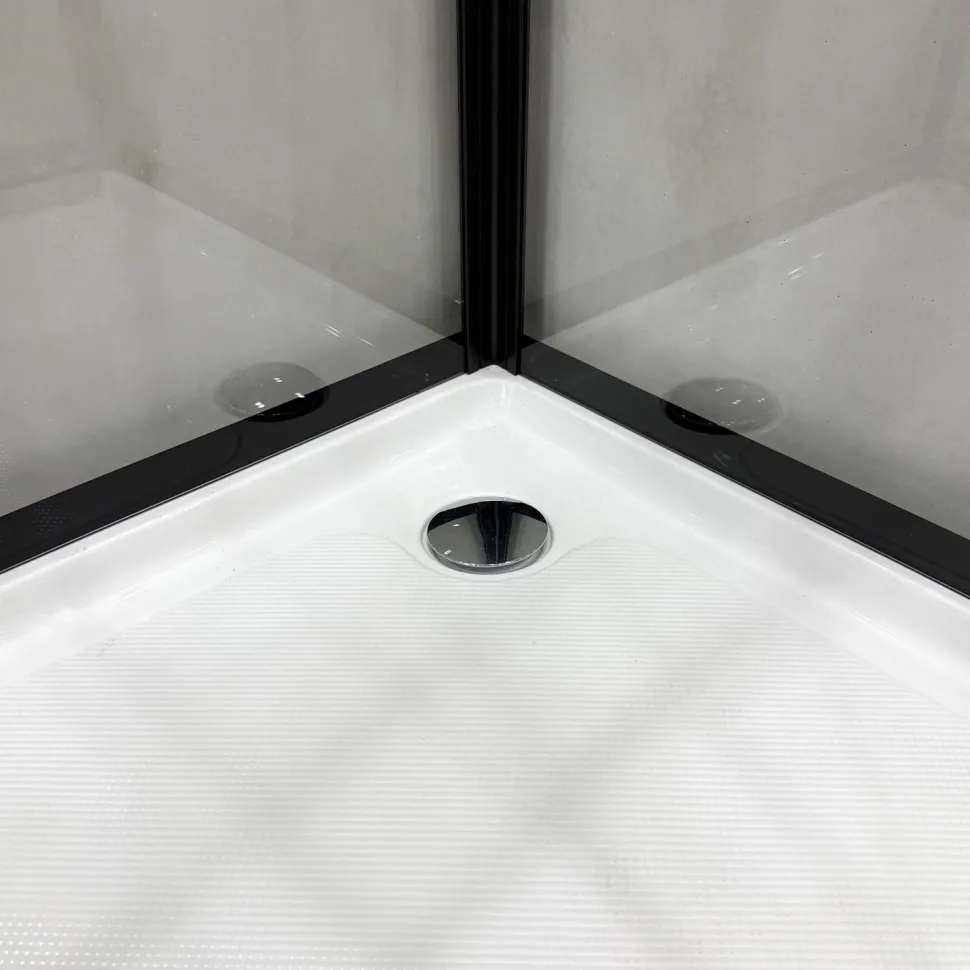 Suihkukaappi Bathlife Betrakta, 80x80cm, suora, kirkas lasi, musta kehys