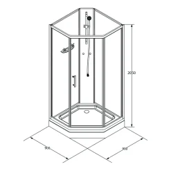 Suihkukaappi Bathlife Ideal Elegant 900 x 900 mm