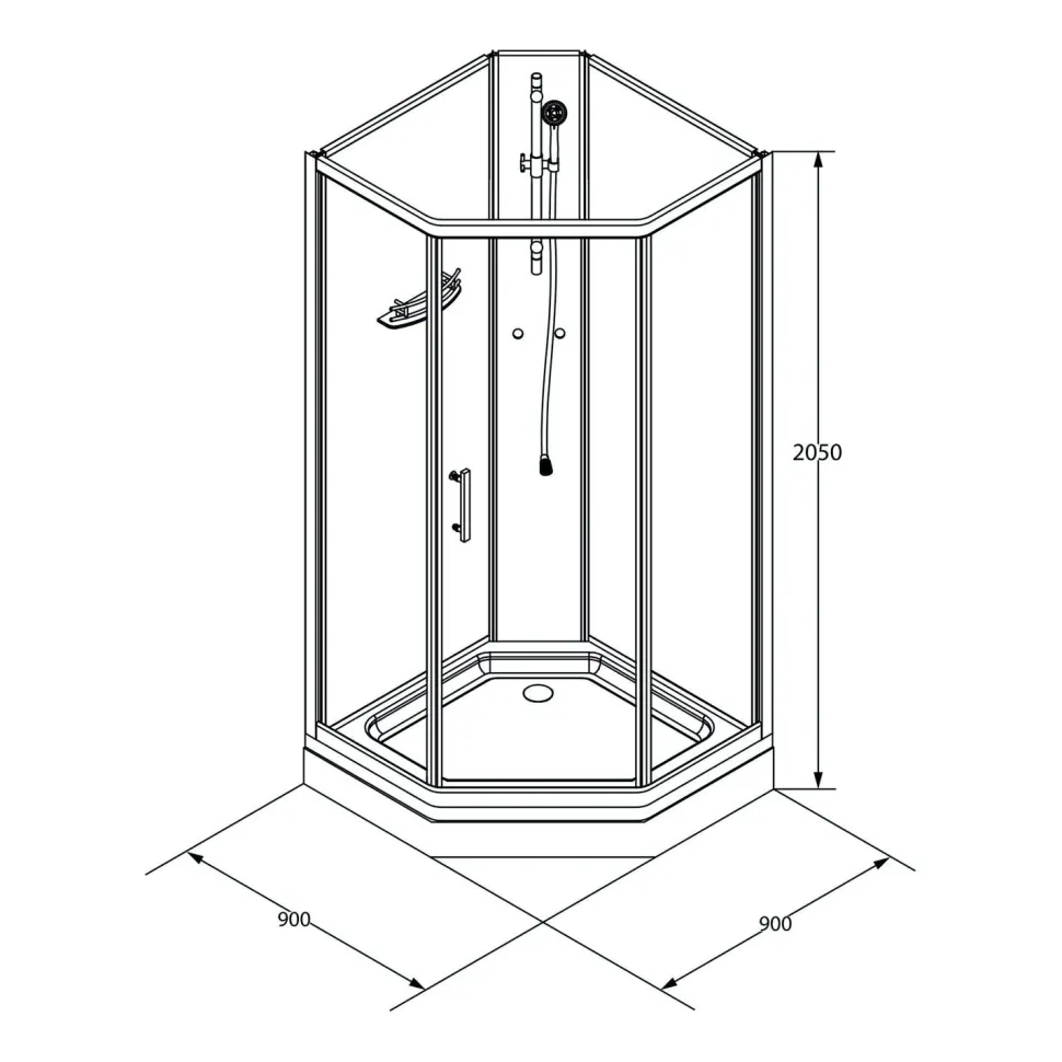 Suihkukaappi Bathlife Ideal Elegant 900 x 900 mm