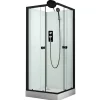 Suihkukaappi Harma Solid, 900x900mm, musta, kirkas lasi