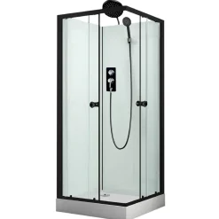 Suihkukaappi Harma Solid, 900x900mm, musta, kirkas lasi