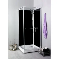 Suihkukaappi Noro Ocean 90C 900x900 mm musta lasi