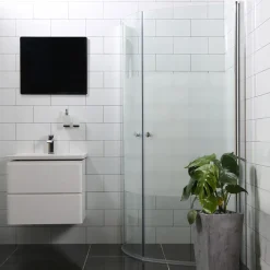 Suihkunurkka Bathlife Mångsidig Vital ovi 700 + ovi 700 kaareva osittain himmeä