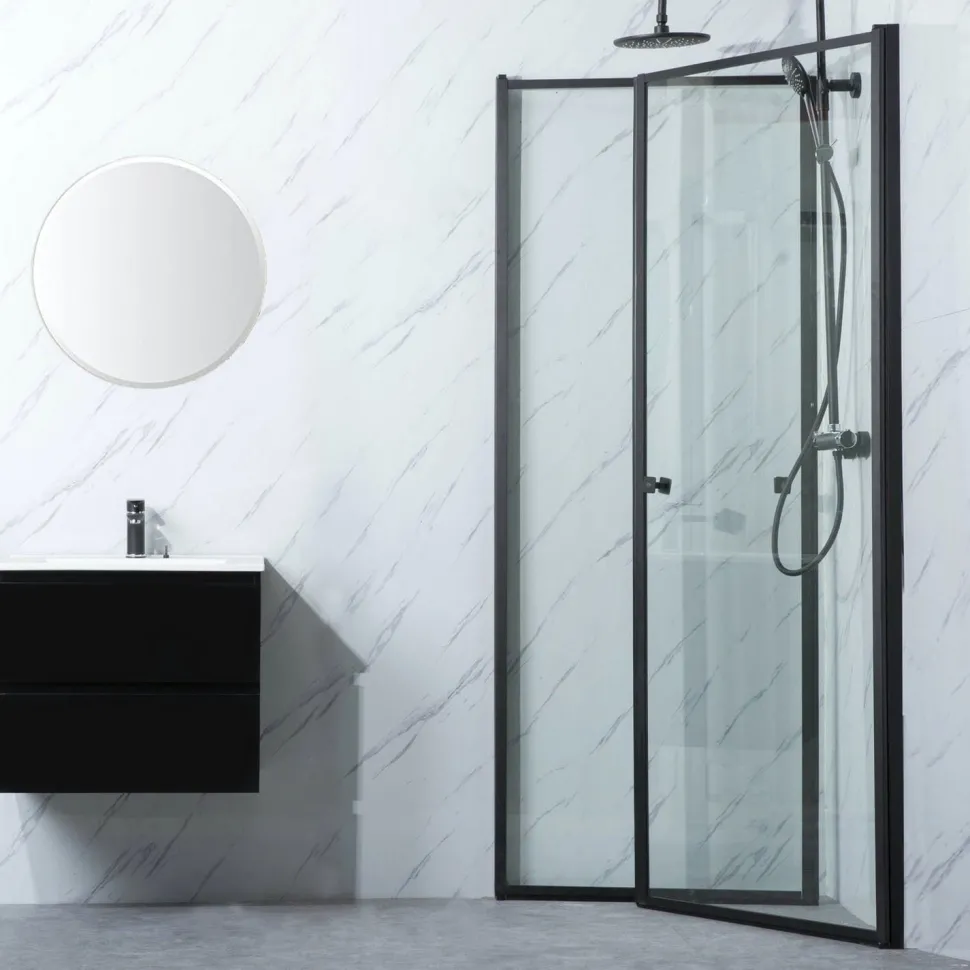 Suihkunurkka Bathlife Profil, 700-1000mm, kaksi ovea, musta, eri kokoja