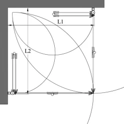 Suihkunurkka Hietakari Infinia 259 taittuvat ovet 80x90/90x80 cm harmaa profiili