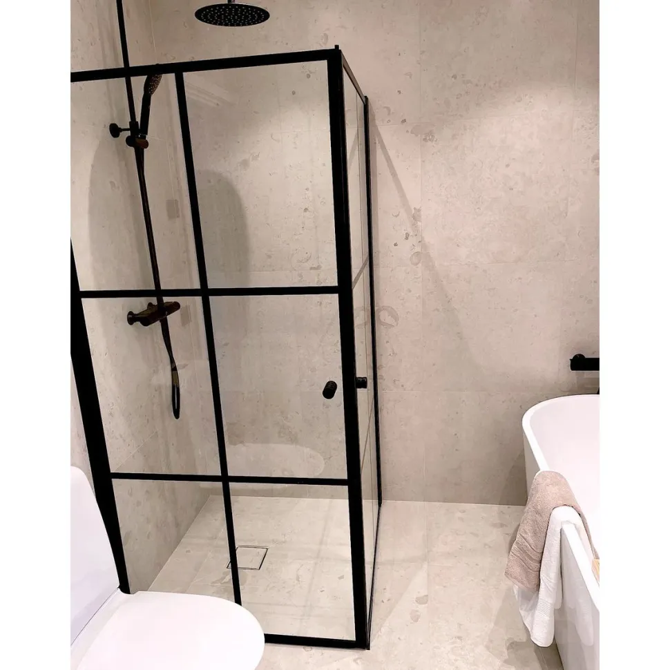 Suihkunurkka Sunwind Tiana Black, 900x900x1900mm, kaksi ovea, kirkas lasi, musta profiili