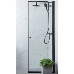 Suihkuovi Bathlife Profil 700x2000 mm kirkas lasi musta