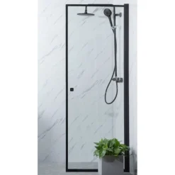 Suihkuovi Bathlife Profil 800x2000 mm kirkas lasi musta