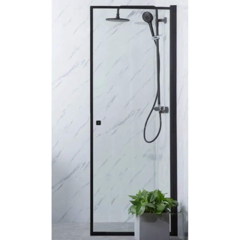Suihkuovi Bathlife Profil 800x2000 mm kirkas lasi musta