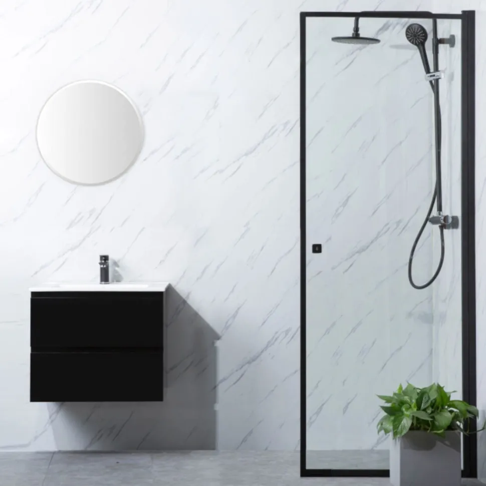 Suihkuovi Bathlife Profil 800x2000 mm kirkas lasi musta
