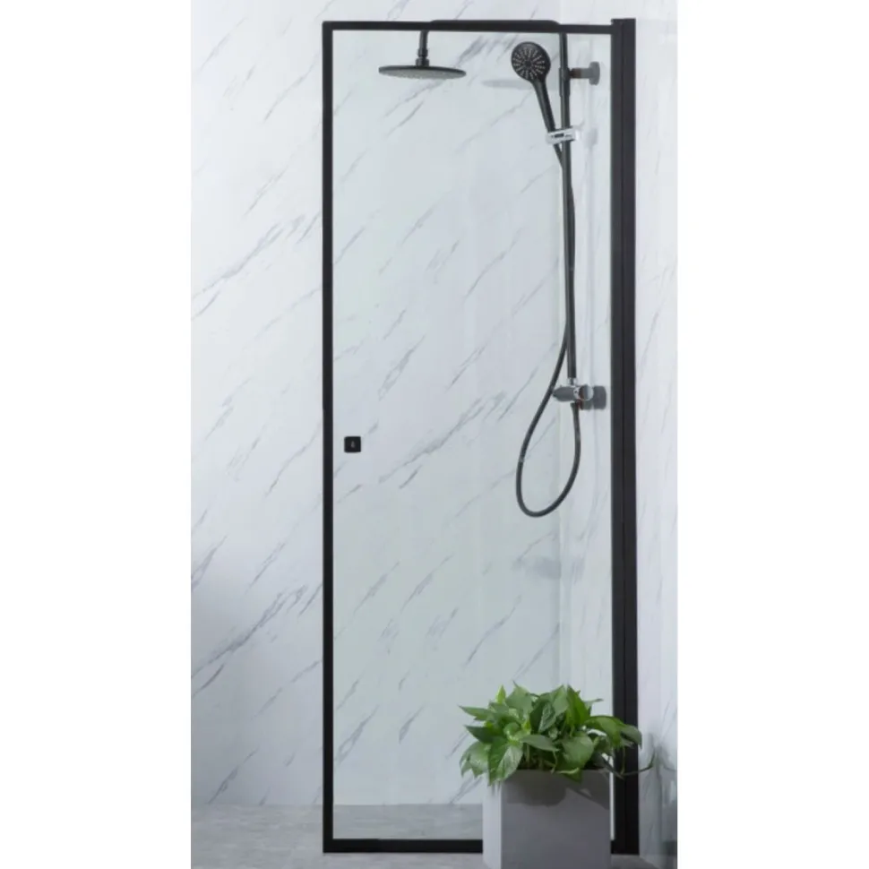 Suihkuovi Bathlife Profil 900x2000 mm kirkas lasi musta