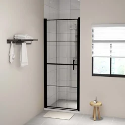 Suihkuovi karkaistu lasi 91x195cm musta