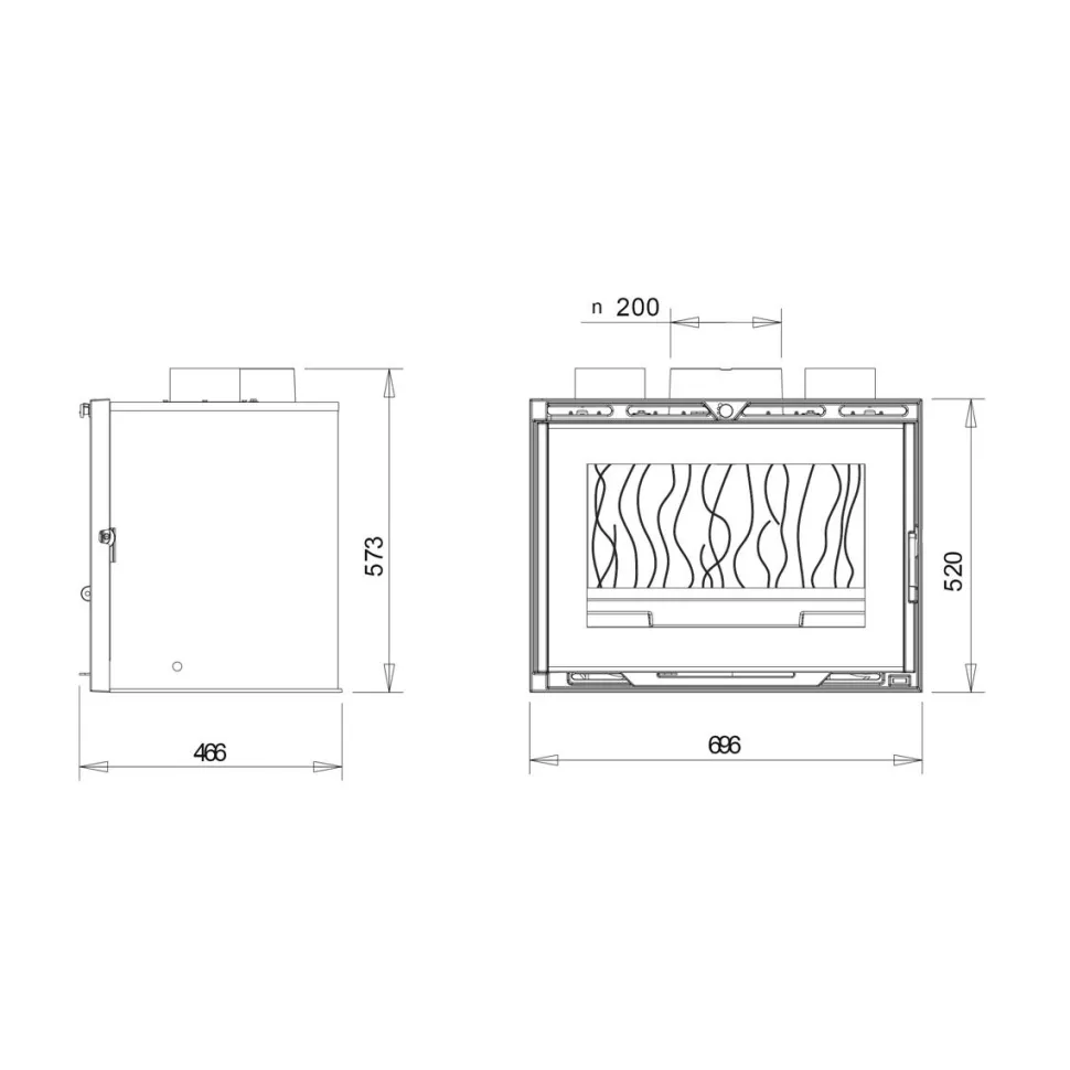 Takkakasetti 700 Grande Angle Turbo 10 kW 144 kg