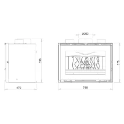 Takkakasetti 800 Grande Angle Turbo 12 kW 161 kg