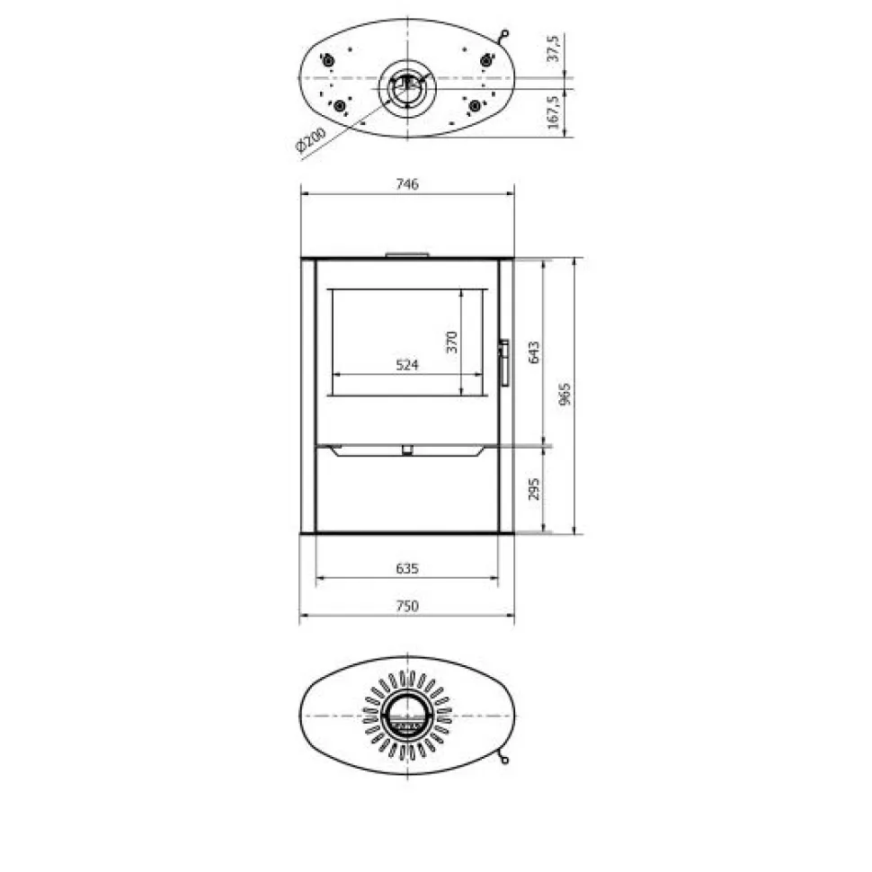 Takka Svt Renvik, 10kW, 138,5kg, musta