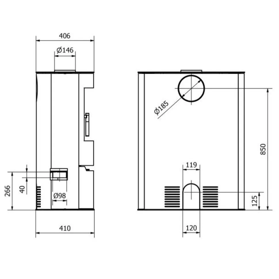 Takka Svt Renvik, 10kW, 138,5kg, musta