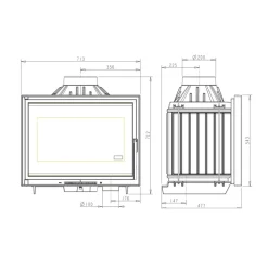 Takkasydän Invicta 700 Air control 9 kW 178 kg